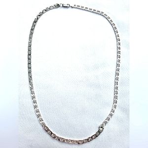 Italian 925 Silver Chain, Vintage Model (square), 24 inches or 62 cm, New.